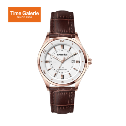Crocodile CRDW5655.318 Stainless Steel Case Brown Leather White Dial Women Watch Crocodile CRDW5655.318 Stainless Steel Case Brown Leather White Dial Women Watch