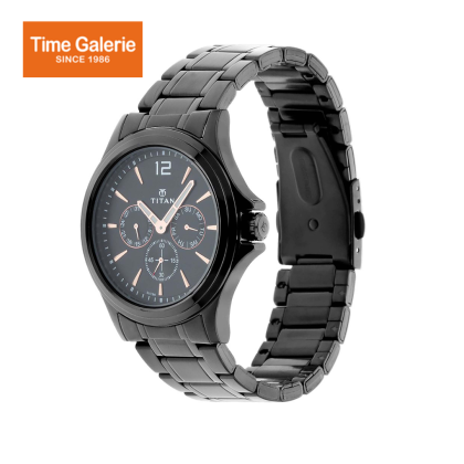 Titan Classique 1698NM01 Black Dial Stainless Steel Quartz Men's Watch Titan Classique 1698NM01 Black Dial Stainless Steel Quartz Men's Watch
