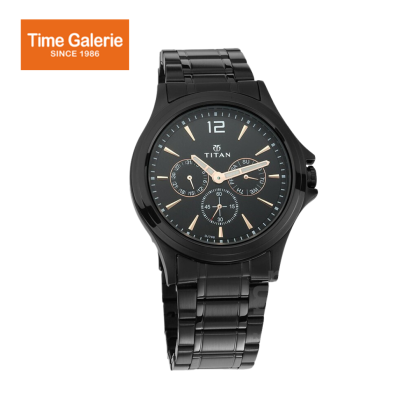 Titan Classique 1698NM01 Black Dial Stainless Steel Quartz Men's Watch Titan Classique 1698NM01 Black Dial Stainless Steel Quartz Men's Watch