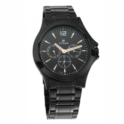 Titan Classique 1698NM01 Black Dial Stainless Steel Quartz Men's Watch Titan Classique 1698NM01 Black Dial Stainless Steel Quartz Men's Watch