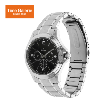 Titan Classique 1698SM01 Black Dial Stainless Steel Quartz Men's Watch Titan Classique 1698SM01 Black Dial Stainless Steel Quartz Men's Watch