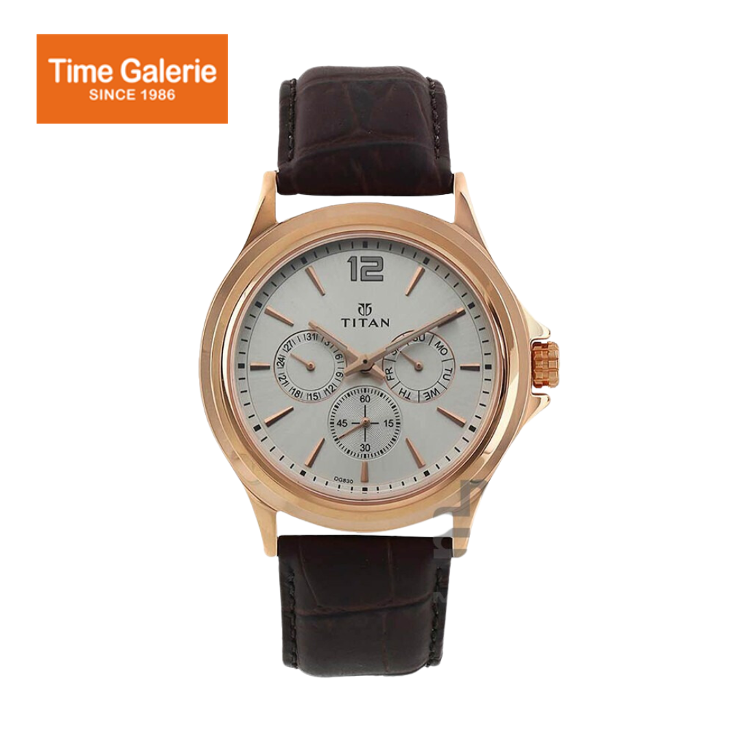 Titan Neo 1698WL01 White Dial Leather Strap Quartz Men's Watch