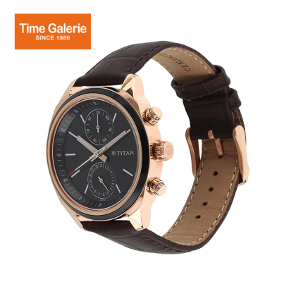 Titan Neo 1733KL03 Multifunction Black Dial Leather Strap Quartz Men's Watch Titan Neo 1733KL03 Multifunction Black Dial Leather Strap Quartz Men's Watch