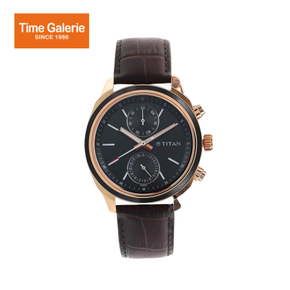 Titan Neo 1733KL03 Multifunction Black Dial Leather Strap Quartz Men's Watch Titan Neo 1733KL03 Multifunction Black Dial Leather Strap Quartz Men's Watch