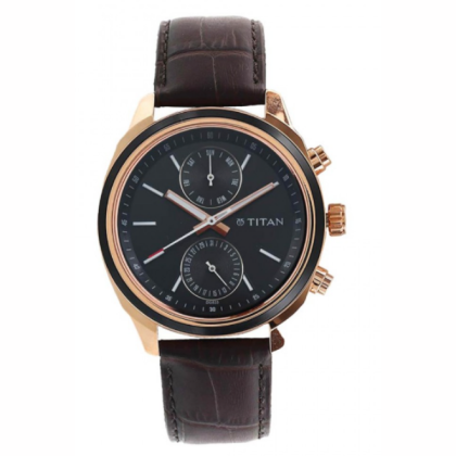 Titan Neo 1733KL03 Multifunction Black Dial Leather Strap Quartz Men's Watch Titan Neo 1733KL03 Multifunction Black Dial Leather Strap Quartz Men's Watch