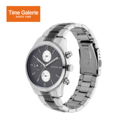 Titan Workwear 1805KM02 Multifunctional Anthracite Dial Stainless Steel Strap Quartz Men's Watch Titan Workwear 1805KM02 Multifunctional Anthracite Dial Stainless Steel Strap Quartz Men's Watch