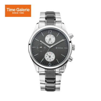 Titan Workwear 1805KM02 Multifunctional Anthracite Dial Stainless Steel Strap Quartz Men's Watch Titan Workwear 1805KM02 Multifunctional Anthracite Dial Stainless Steel Strap Quartz Men's Watch