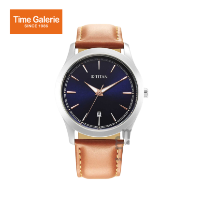 Titan 1823SL07 Blue Dial Leather Strap Quartz Men's Watch Titan 1823SL07 Blue Dial Leather Strap Quartz Men's Watch