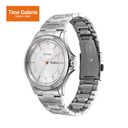 Titan Marhaba 1870SM05 Silver White Dial Stainless Steel Strap Quartz Men's Watch Titan Marhaba 1870SM05 Silver White Dial Stainless Steel Strap Quartz Men's Watch