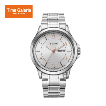 Titan Marhaba 1870SM05 Silver White Dial Stainless Steel Strap Quartz Men's Watch Titan Marhaba 1870SM05 Silver White Dial Stainless Steel Strap Quartz Men's Watch