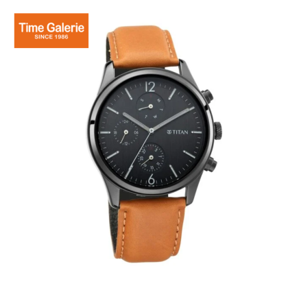 Titan 1805NL02 Workwear Watch with Black Dial & Leather Strap Titan 1805NL02 Workwear Watch with Black Dial & Leather Strap