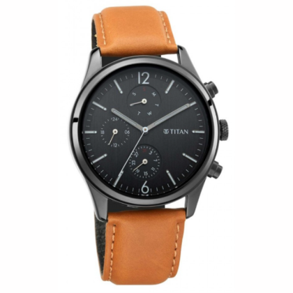 Titan 1805NL02 Workwear Watch with Black Dial & Leather Strap Titan 1805NL02 Workwear Watch with Black Dial & Leather Strap