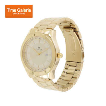 Titan Regalia 1627YM04 Champagne Dial Stainless Steel Quartz Men's Watch