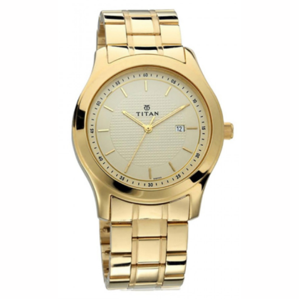 Titan Regalia 1627YM04 Champagne Dial Stainless Steel Quartz Men's Watch