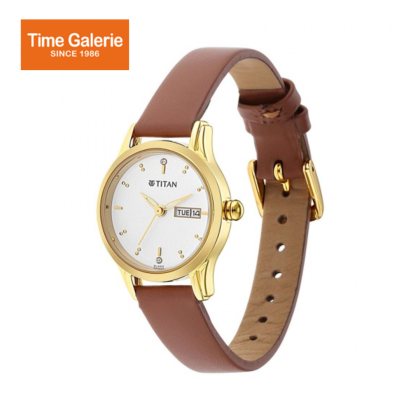 Titan Lagan 2656YL01 White Dial Leather Strap Quartz Women's Watch Titan Lagan 2656YL01 White Dial Leather Strap Quartz Women's Watch