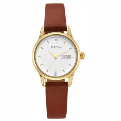 Titan Lagan 2656YL01 White Dial Leather Strap Quartz Women's Watch Titan Lagan 2656YL01 White Dial Leather Strap Quartz Women's Watch