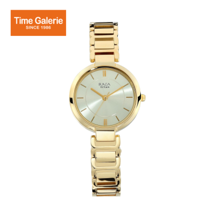 Titan Raga 2608YM01 Viva Champagne Dial Women Watch With Metal Strap Titan Raga 2608YM01 Viva Champagne Dial Women Watch With Metal Strap