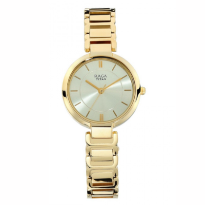 Titan Raga 2608YM01 Viva Champagne Dial Women Watch With Metal Strap Titan Raga 2608YM01 Viva Champagne Dial Women Watch With Metal Strap