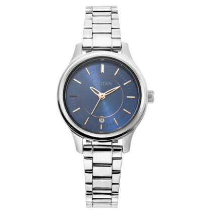 Titan Quartz 2638SM01 Blue Dial Stainless Steel Strap Women's Watch Titan Quartz 2638SM01 Blue Dial Stainless Steel Strap Women's Watch
