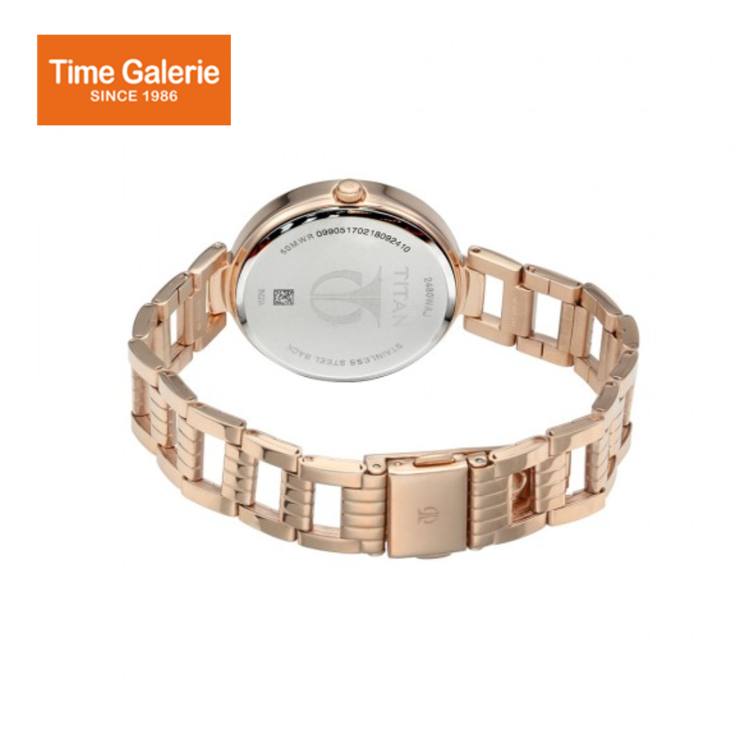 Titan Sparkle 2480WM02 Purple Dial Stainless Steel Strap Quartz