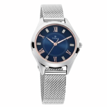 Titan Sparkle 2565SM02 Blue Dial Stainless Steel Mesh Strap Quartz Women's Watch Titan Sparkle 2565SM02 Blue Dial Stainless Steel Mesh Strap Quartz Women's Watch