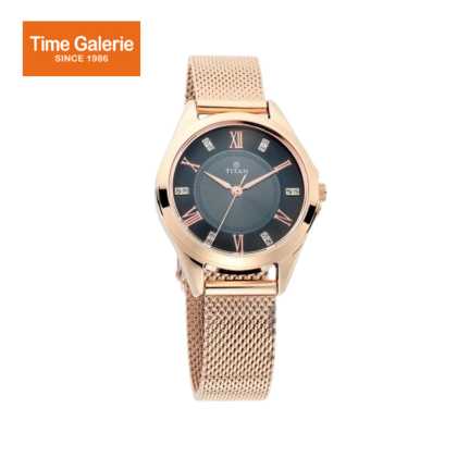 Titan Sparkle 2565WM01 Black Dial Stainless Steel Mesh Strap Quartz Women's Watch Titan Sparkle 2565WM01 Black Dial Stainless Steel Mesh Strap Quartz Women's Watch
