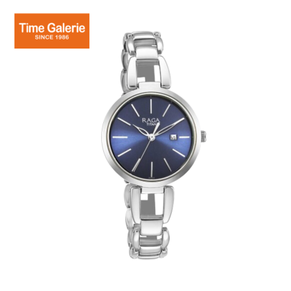 Titan Raga 2642SM02 Viva Blue Dial Metal Strap Quartz Women's Watch