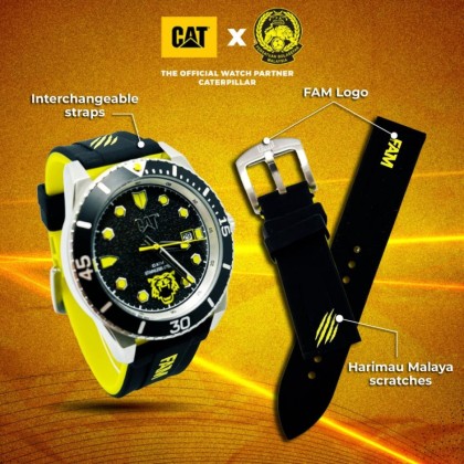CAT x Harimau Malaya FAM 2.0 QC-141-11-117F Limited Edition Stainless Steel Band Analog Men Watch CAT x Harimau Malaya FAM 2.0 QC-141-11-117F Limited Edition Stainless Steel Band Analog Men Watch