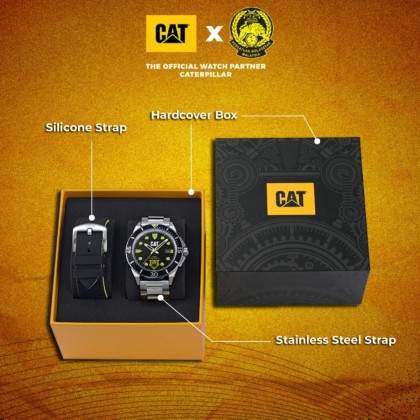CAT x Harimau Malaya FAM 2.0 QC-141-11-117F Limited Edition Stainless Steel Band Analog Men Watch CAT x Harimau Malaya FAM 2.0 QC-141-11-117F Limited Edition Stainless Steel Band Analog Men Watch