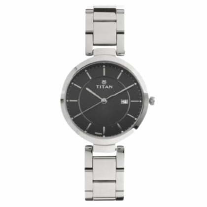 Titan Workwear 2480SM08 Black Dial Stainless Steel Strap Quartz Women's Watch Titan Workwear 2480SM08 Black Dial Stainless Steel Strap Quartz Women's Watch