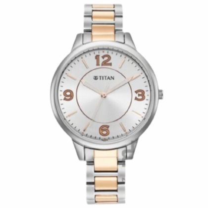Titan Trendsetters 2617KM01 Silver White Dial Stainless Steel Strap Quartz Women's Watch Titan Trendsetters 2617KM01 Silver White Dial Stainless Steel Strap Quartz Women's Watch