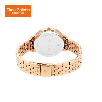 Titan Workwear 2648WM01 Rose Gold Dial Stainless Steel Strap Quartz Women's Watch Titan Workwear 2648WM01 Rose Gold Dial Stainless Steel Strap Quartz Women's Watch