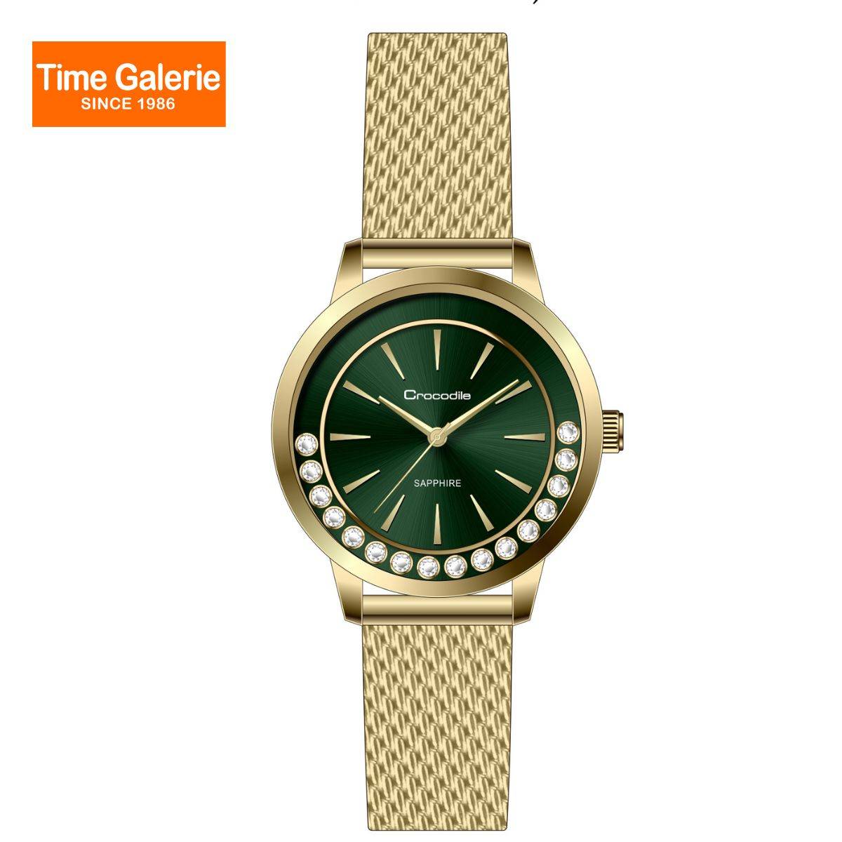 Gold Crocodile Watch Women Crocodile Lady Gold Analog Quartz Watch