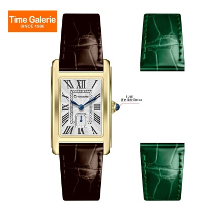 Crocodile CRDW8006.316 Stainless Steel Case Brown/ Green Leather Silver Dial Women Watch Crocodile CRDW8006.316 Stainless Steel Case Brown/ Green Leather Silver Dial Women Watch