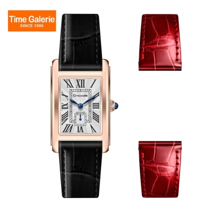 Crocodile CRDW8005.316 Stainless Steel Case Black/ Red Leather Silver Dial Women Watch Crocodile CRDW8005.316 Stainless Steel Case Black/ Red Leather Silver Dial Women Watch