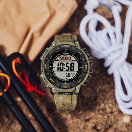 Casio Pro trek PRG-340SC-5 Outdoor Climber Line Bio-based Resin Silicon band Men Sport Watch Casio Pro trek PRG-340SC-5 Outdoor Climber Line Bio-based Resin Silicon band Men Sport Watch