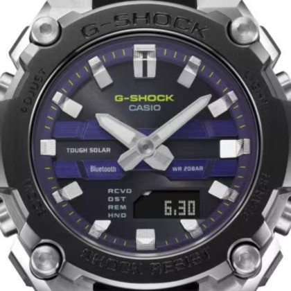Casio G-Shock G-Steel GST-B600A-1A6DR Bluetooth Solar Purple Dial Resin Band Men Watch Casio G-Shock G-Steel GST-B600A-1A6DR Bluetooth Solar Purple Dial Resin Band Men Watch
