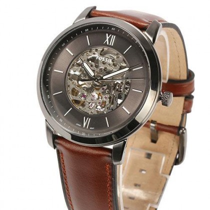 Fossil ME3161 Neutra Automatic Amber Leather 44mm Analog Men Watch Fossil ME3161 Neutra Automatic Amber Leather 44mm Analog Men Watch