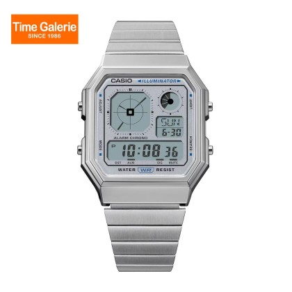 Casio Vintage A130WE-7A Stainless Steel Band Digital Unisex Watch