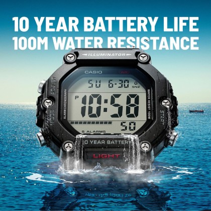 Casio General AE-1600H-5AV Resin Band Digital Men Watch Casio General AE-1600H-5AV Resin Band Digital Men Watch