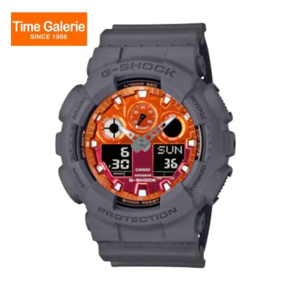 Casio G-Shock Flame Inside Series GA-100FL-8A Grey Resin Band Men Sport Watch Casio G-Shock Flame Inside Series GA-100FL-8A Grey Resin Band Men Sport Watch