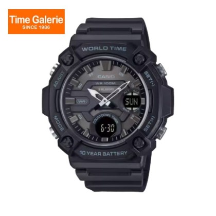 Casio General AEQ-120W-1BV Black Resin Band Men Watch Casio General AEQ-120W-1BV Black Resin Band Men Watch