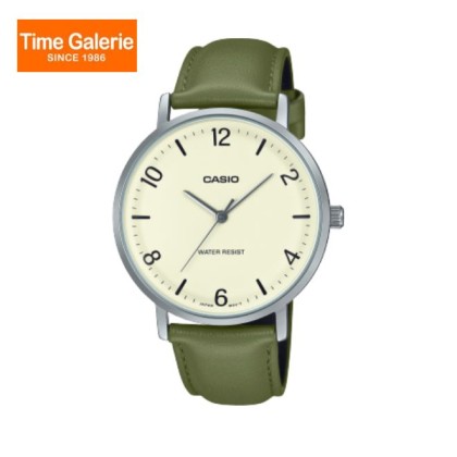 Casio General MTP-VT03L-7B Green Leather Band Men Watch Casio General MTP-VT03L-7B Green Leather Band Men Watch