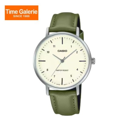 Casio General LTP-VT03L-3B Green Leather Band Women Watch Casio General LTP-VT03L-3B Green Leather Band Women Watch