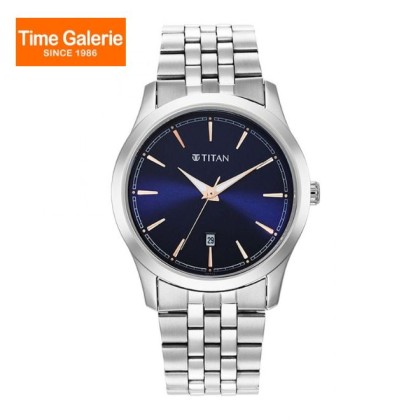 Titan Trendsetters 1823SM02 Blue Dial Stainless Steel Strap Quartz Men Watch
