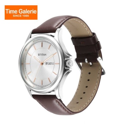 Titan Trendsetters 1870SL03 White Dial Leather Strap Quartz Men Watch Titan Trendsetters 1870SL03 White Dial Leather Strap Quartz Men Watch