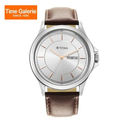 Titan Trendsetters 1870SL03 White Dial Leather Strap Quartz Men Watch Titan Trendsetters 1870SL03 White Dial Leather Strap Quartz Men Watch