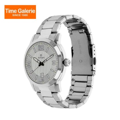 Titan Neo 1730SM01 Silver Dial Stainless Steel Strap Quartz Men Watch