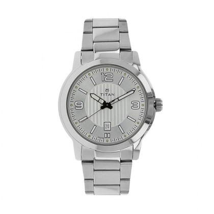 Titan Neo 1730SM01 Silver Dial Stainless Steel Strap Quartz Men Watch