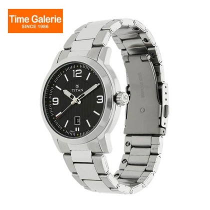 Titan Neo 1730SM02 Black Dial Stainless Steel Strap Quartz Men Watch